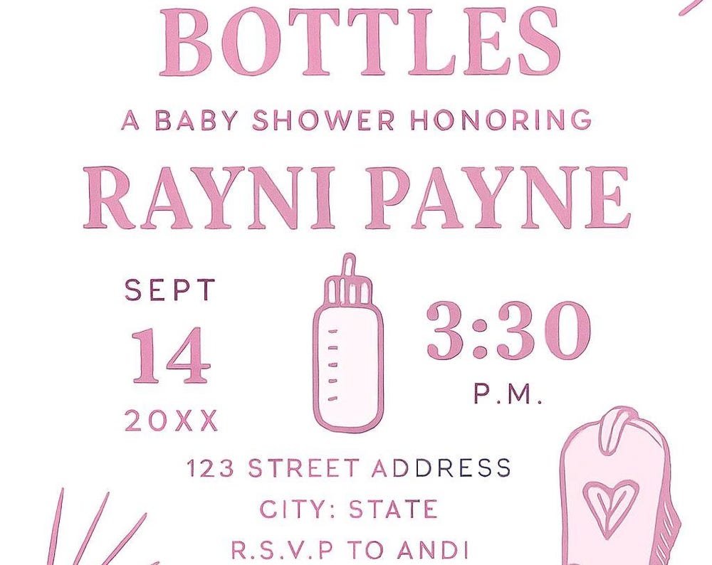 Editable Cowgirl Theme Baby Shower Invitation