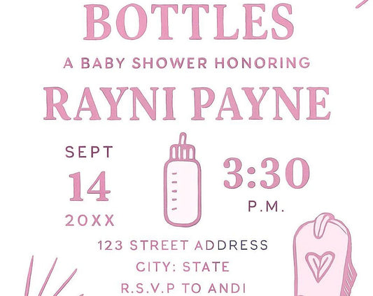 Editable Cowgirl Theme Baby Shower Invitation